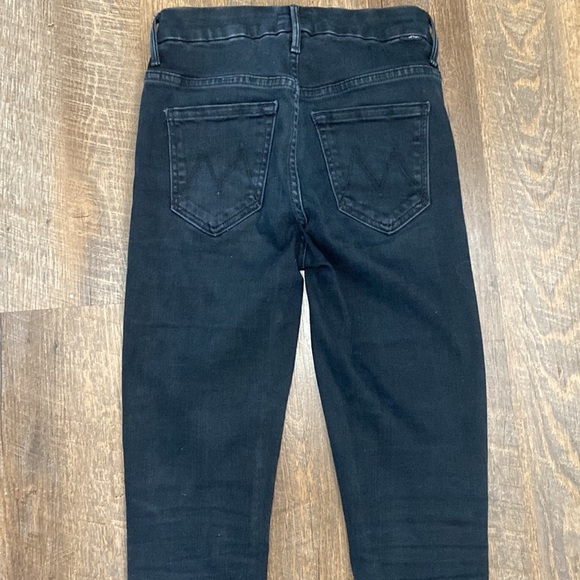 MOTHER HIGH WAISTED LOOKER IN BLACKBIRD HI RISE SKINNY FULL LENGTH DARK WASH - Picture 14 of 16